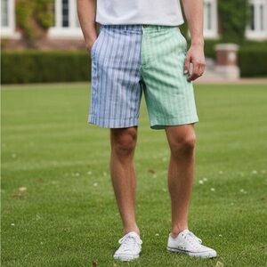 American Living Pastel Color Block Pinstriped 11” Oxford Colorful Mens Shorts 38